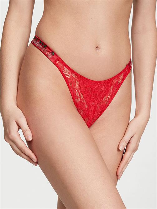 Işıltılı Askılı Ağsız Dantelli Brazilian Külot