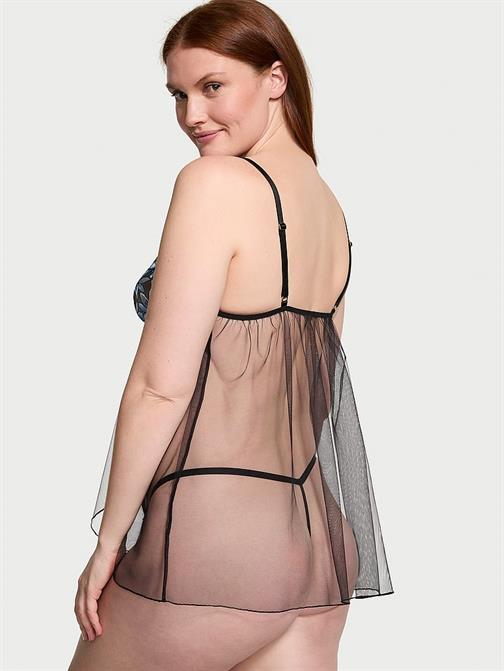 Ziggy Glam Çiçek İşlemeli Flyaway Babydoll Seti