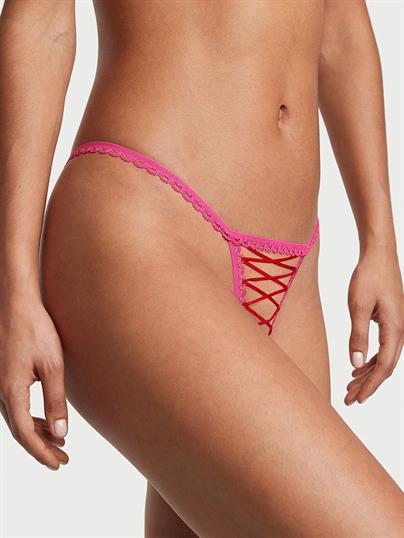 Bağcıklı Crotchless Tanga