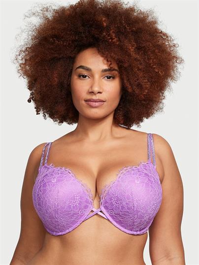 Bombshell 2 Beden Büyük Gösteren Dantelli Işıltılı Askılı Push-Up Sütyen