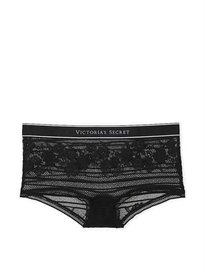 Logolu Dantelli Boyshort Külot