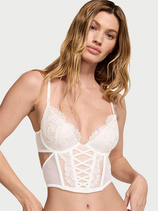 Boho Çiçek İşlemeli Demi Büstiyer