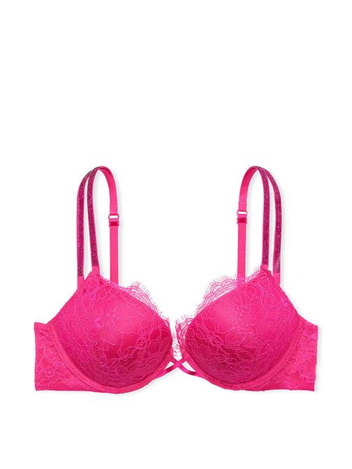 Bombshell 2 Beden Büyük Gösteren Dantelli Işıltılı Askılı Push-Up Sütyen