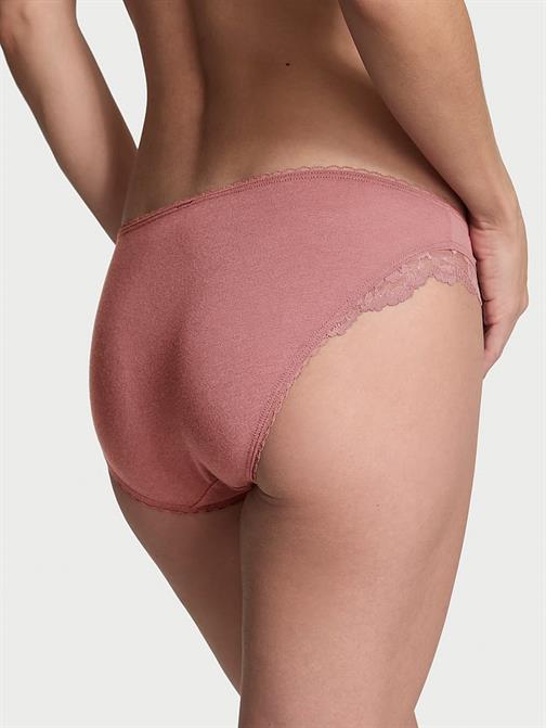 Esnek Pamuklu Dantel Kenarlı Bikini Külot