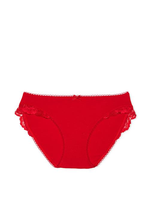 Esnek Pamuklu Dantel Kenarlı Bikini Külot