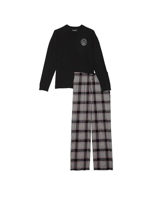 Flanel Uzun Kollu Tişört Pijama Takımı