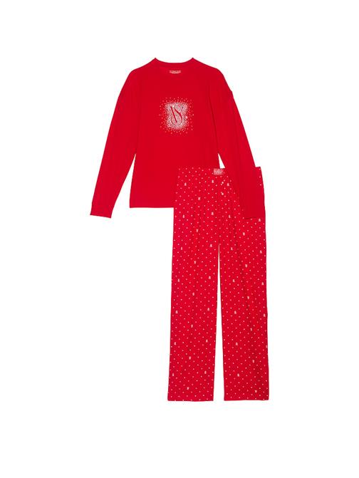 Flanel Uzun Kollu Tişört Pijama Takımı