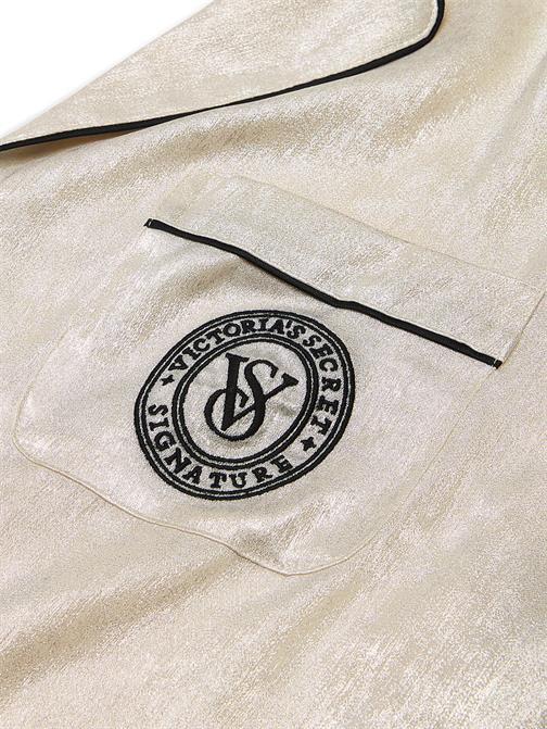 Glazed Saten Uzun Pijama Takımı