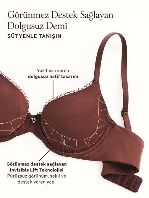 Invisible Lift Pürüzsüz Dolgusuz Demi Sütyen
