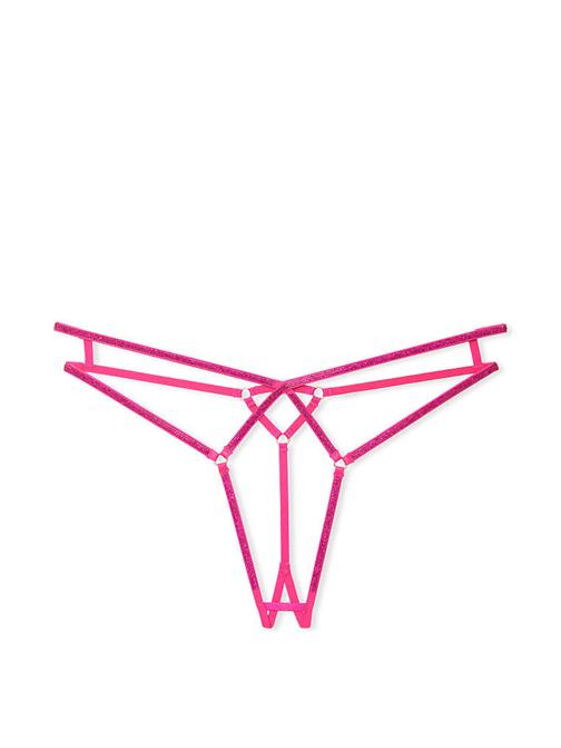 Işıltılı Askılı Crotchless Tanga