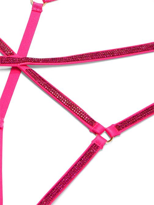 Işıltılı Askılı Crotchless Tanga