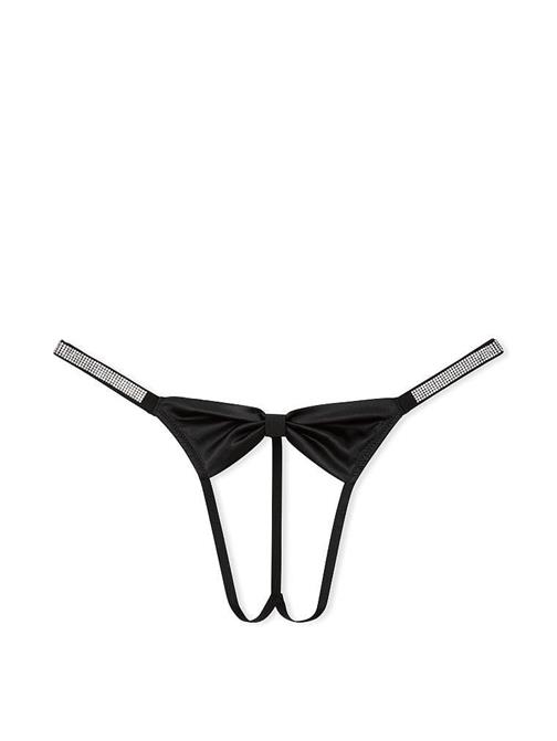 Işıltılı Fiyonklu Saten V-String Külot
