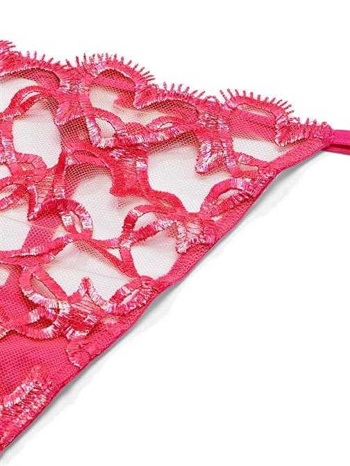 Işıltılı Kalp İşlemeli V-String Külot