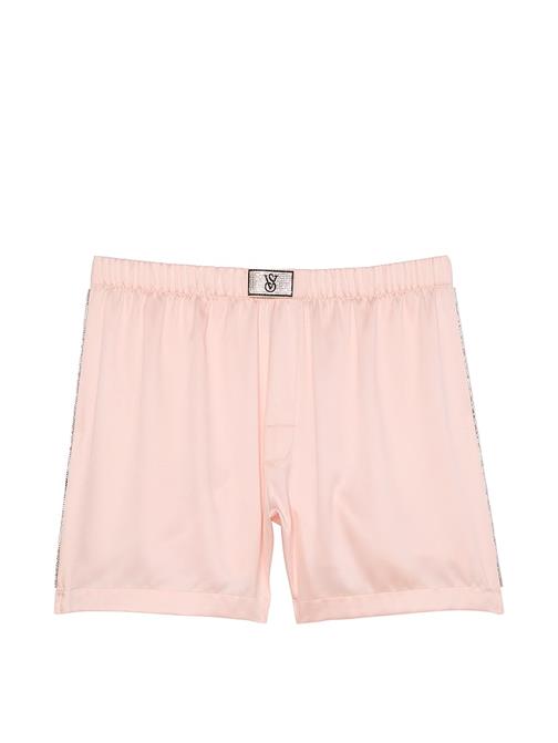 Işıltılı Yama Detaylı Saten Boxer