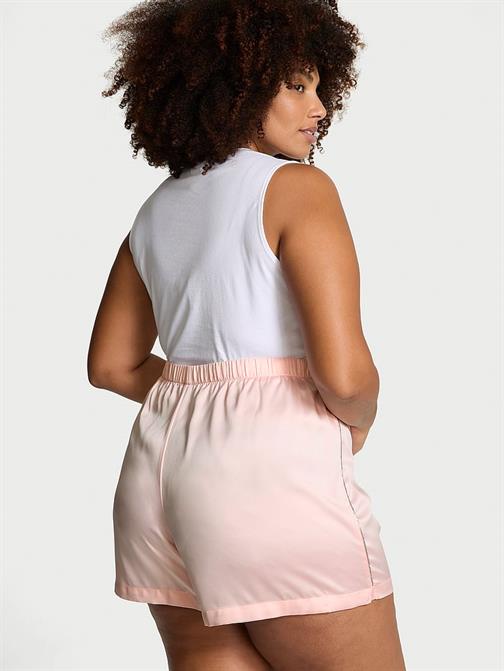 Işıltılı Yama Detaylı Saten Boxer
