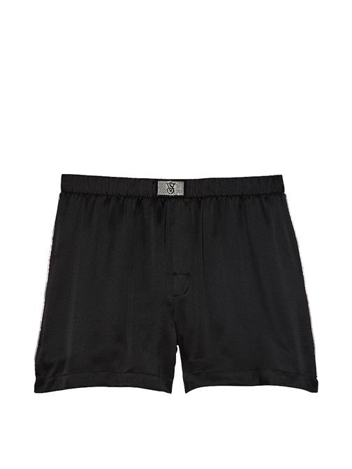 Işıltılı Yama Detaylı Saten Boxer