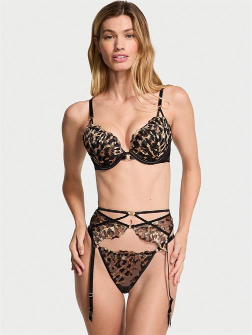 Leopar İşlemeli Jartiyer