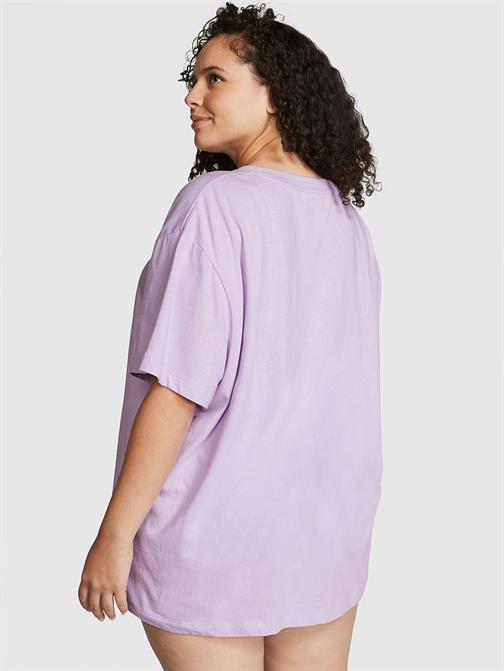 Pamuklu Oversize Uyku Tişörtü