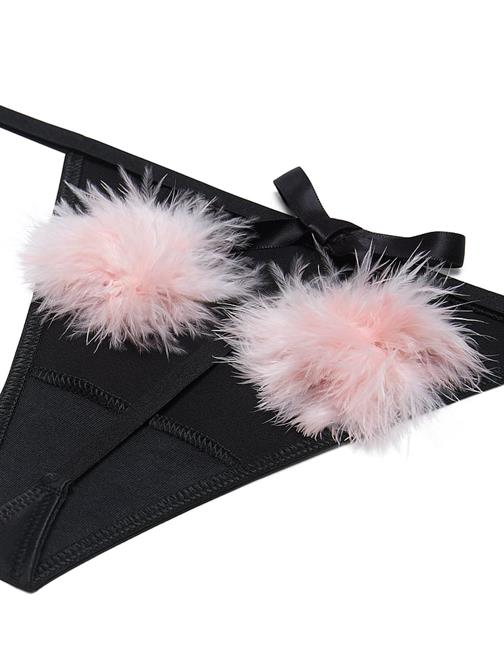 Ponponlu Saten V-String Külot