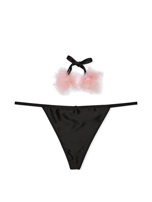 Ponponlu Saten V-String Külot