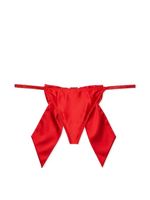 Saten Işıltılı Fiyonklu V-String Külot