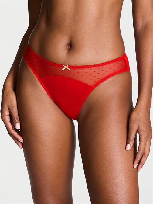 Tül Pamuklu Puantiyeli Bikini Külot