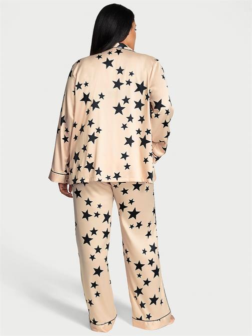 Victoria's Secret Fashion Show '24 Parlak Saten Uzun Pijama Takımı