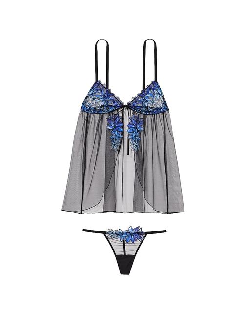 Ziggy Glam Çiçek İşlemeli Flyaway Babydoll Seti