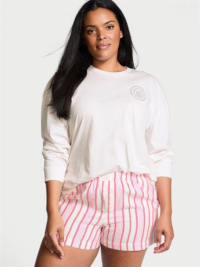 Uzun Kollu Tişört Şort Flannel Pijama Takımı