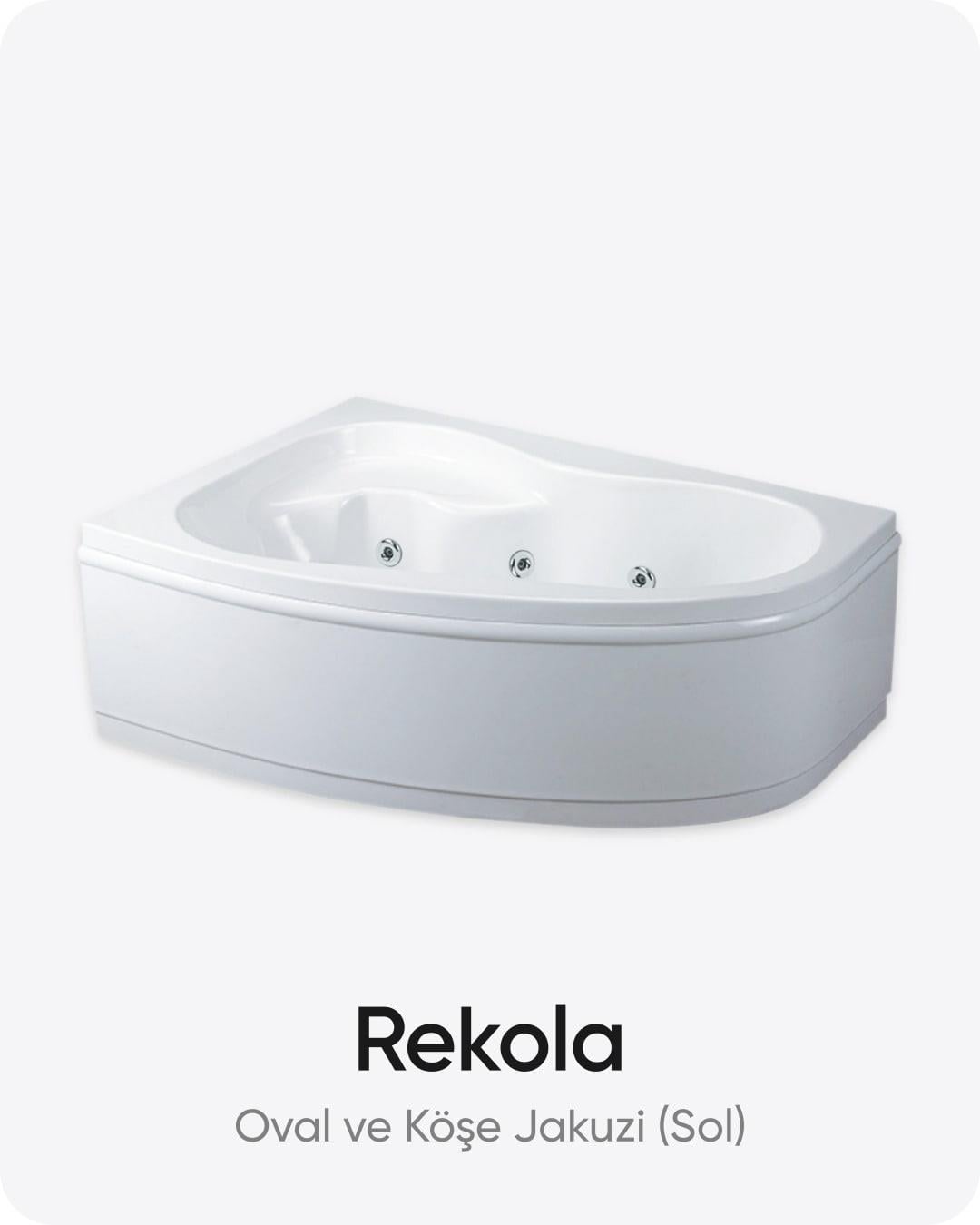 150x100x56  (h) cm Oval Köşe Dökme Akrilik Jakuzi / Küvet Sol