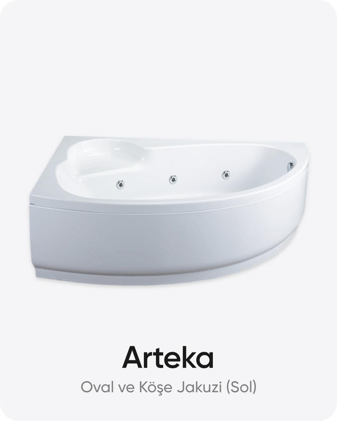 170x100x56  (h) cm Oval Köşe Dökme Akrilik Jakuzi / Küvet Sol