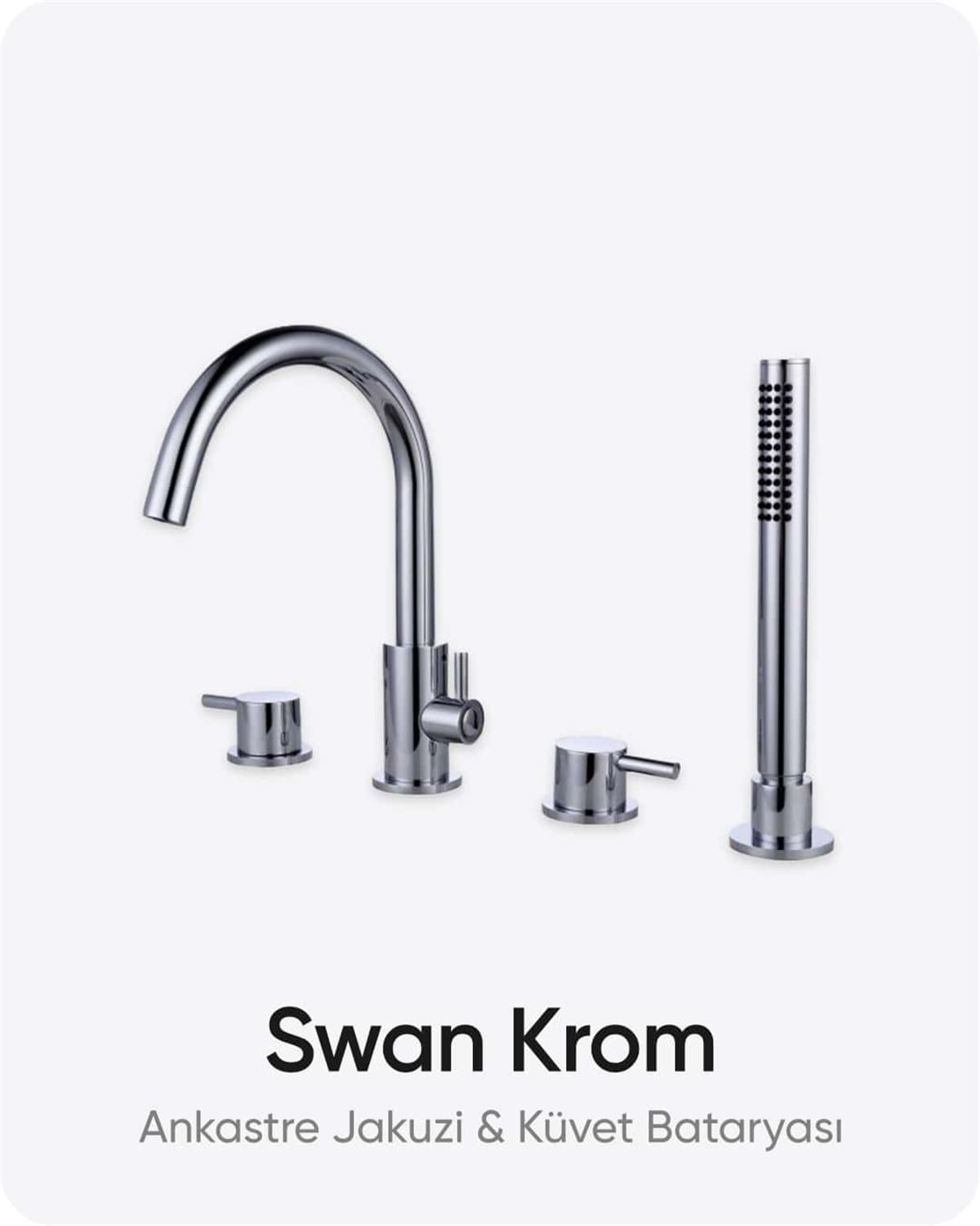 Ankastre Jakuzi & Küvet Bataryası Swan Krom
