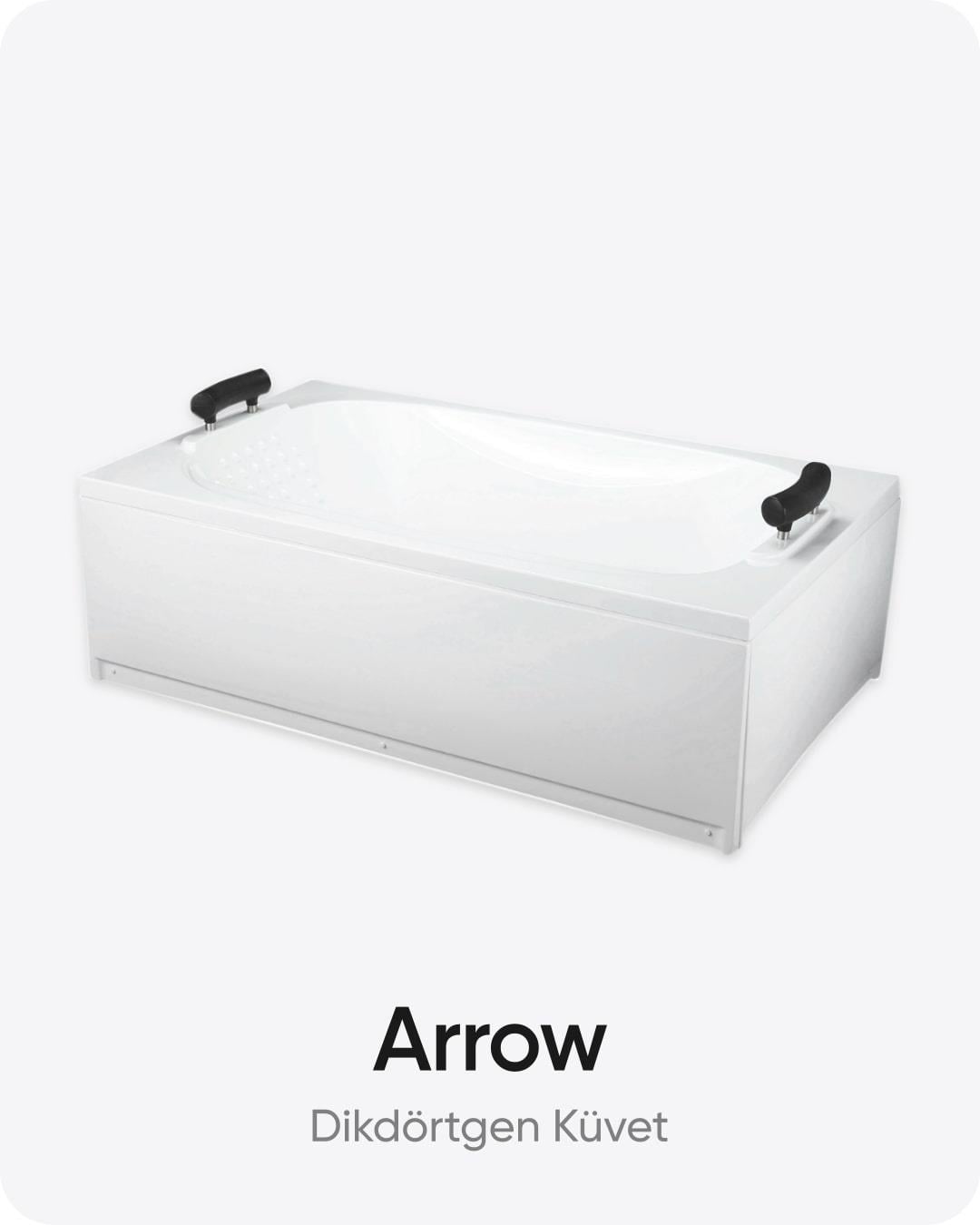 Arrow Dikdörtgen Dökme Akrilik Küvet 185x110x60 cm
