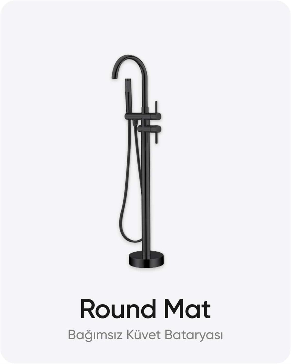 Bağımsız Küvet Bataryası Round Mat Siyah