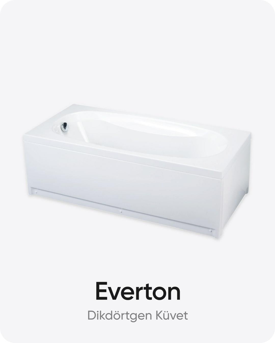 Everton Dikdörtgen Dökme Akrilik Küvet