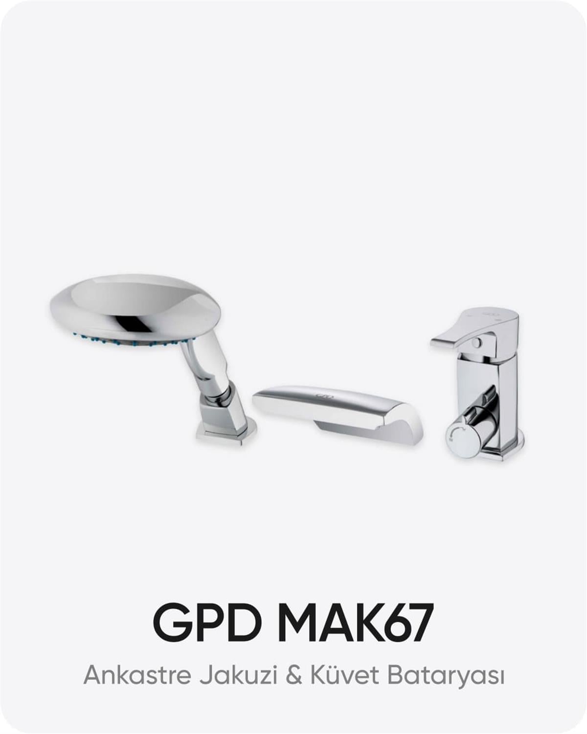 GPD MAK67 Ankastre Jakuzi & Küvet Bataryası (3 Delikli)