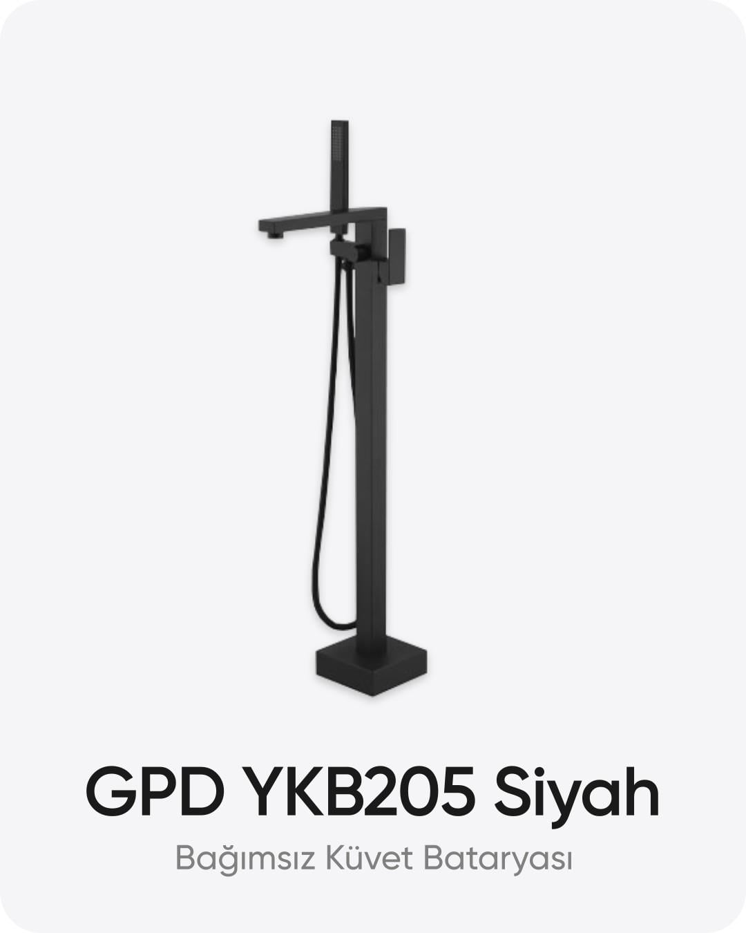 GPD YKB205 Siyah Ayaklı Bağımsız Küvet Bataryası