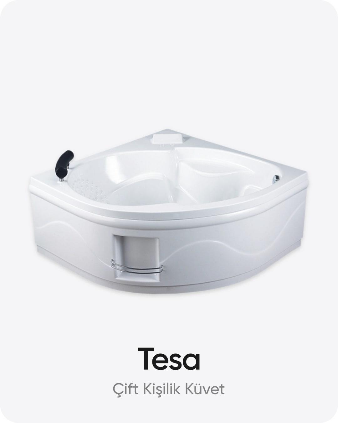 Tesa Oval ve Köşe Dökme Akrilik Küvet 130x130x60 cm