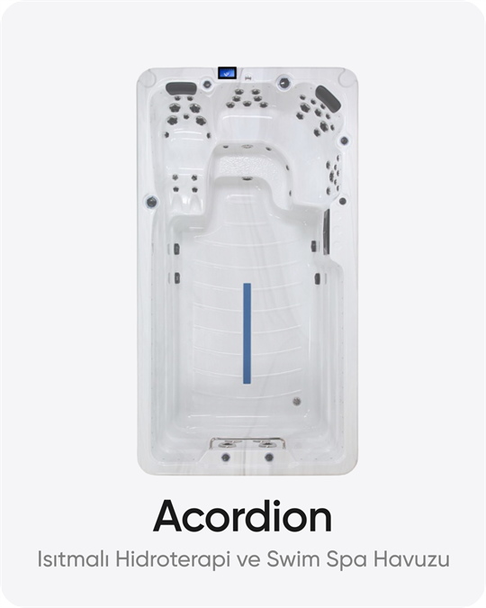 Acordion Isıtmalı Dış Mekan Swim Spa Havuzu 410x225x140 cm