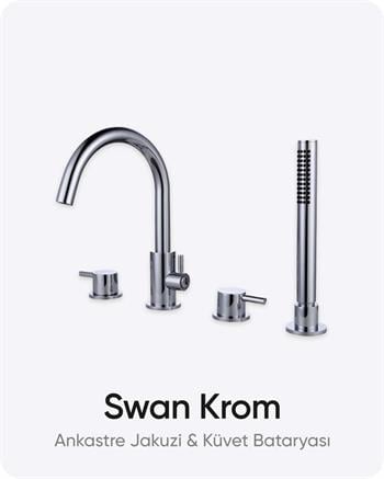 Ankastre Jakuzi & Küvet Bataryası Swan Krom