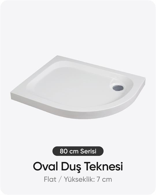Asimetrik Oval Duş Teknesi 80 cm Serisi