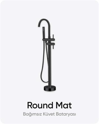 Bağımsız Küvet Bataryası Round Mat Siyah
