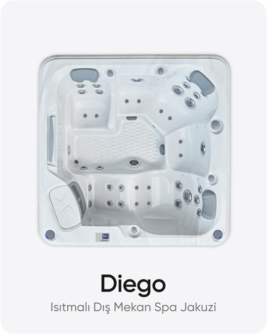 Diego 5 Kişilik Isıtmalı Dış Mekan Spa Jakuzi 213x213x90 cm