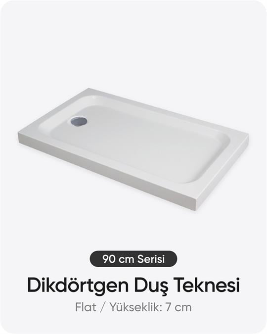 Dikdörtgen Duş Teknesi 90 cm Serisi