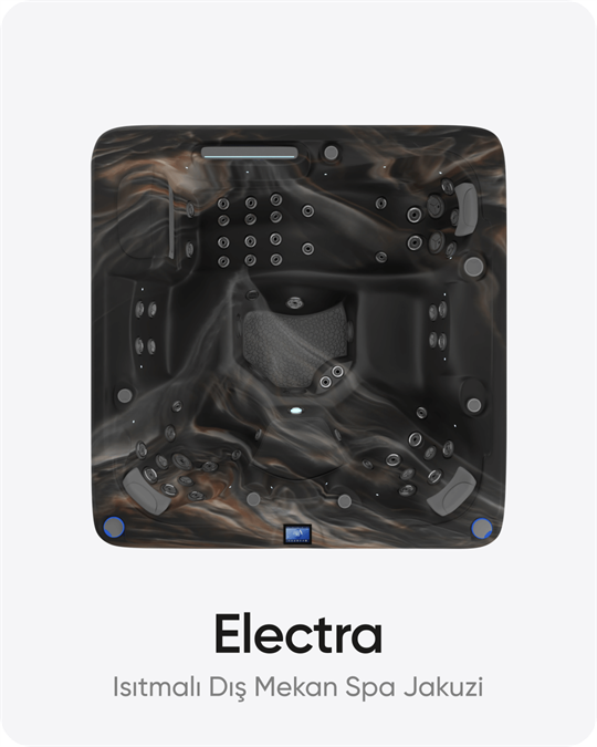 Electra 5 Kişilik Isıtmalı Dış Mekan Spa Jakuzi 220x220x93 cm Espresso