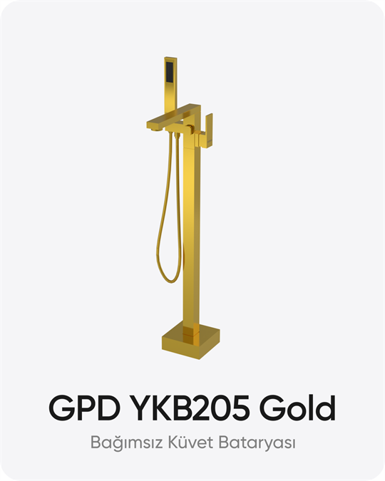GPD YKB205 Gold Ayaklı Bağımsız Küvet Bataryası