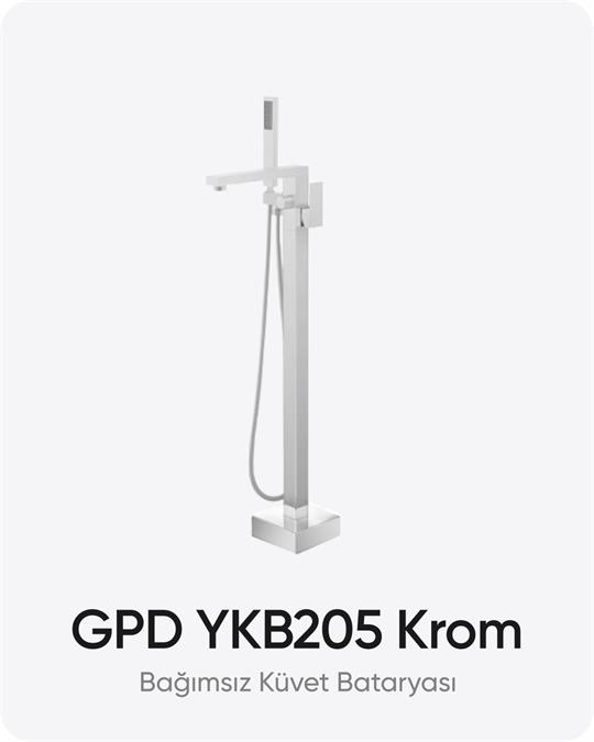 GPD YKB205 Krom Ayaklı Bağımsız Küvet Bataryası