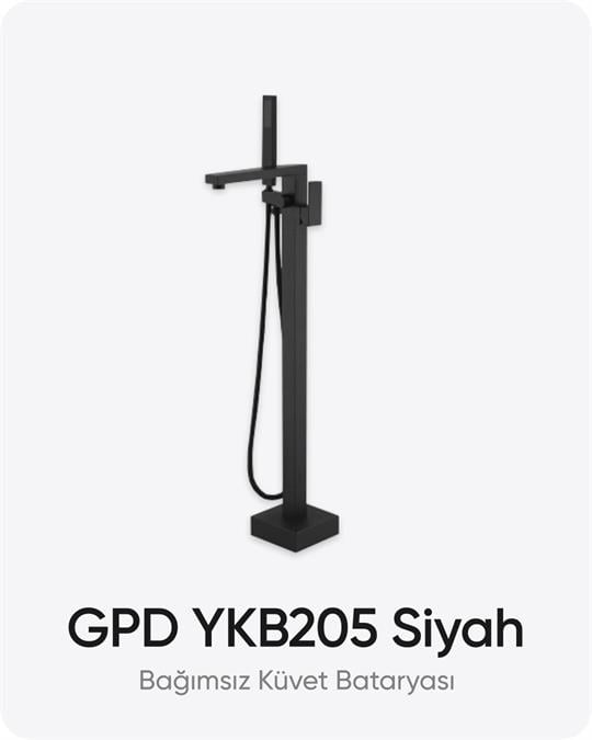 GPD YKB205 Siyah Ayaklı Bağımsız Küvet Bataryası
