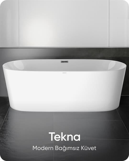 Tekna Beyaz Bağımsız Küvet 150x79x62 cm