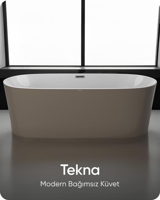 Tekna Kahve-Beyaz Bağımsız Küvet 150x79x62 cm